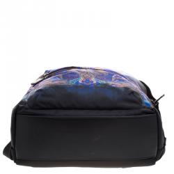 Etro Black Paisley Printed Nylon Backpack