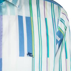 Pre Owned قميص إيترو قطن مخطط متعدد الألوان بأكمام طويلة L