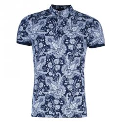Pre Owned Etro Men's Navy Paisley Polo Shirt S