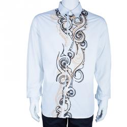 مملوكة مسبقًا قميص رجالي إترو مطرز أبيض XXL