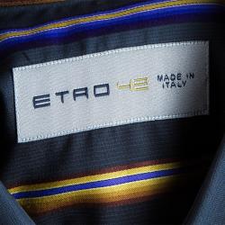 Pre Owned قميص ايترو مخطط متعدد الألوان للرجال M