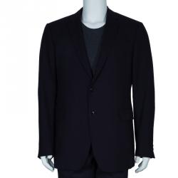 Pre Owned Etro Navy Blue Cashmere Sports Coat XL