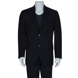 Pre Owned Etro Men's Navy Blue Pinstripe Sports Coat L