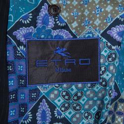 Pre Owned Etro Men's Navy Blue Pinstripe Sports Coat L