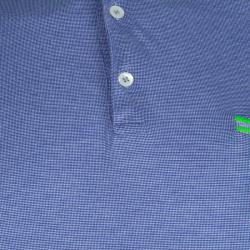 Pre Owned Etro Blue Contrast Rib Trim Polo T-Shirt M