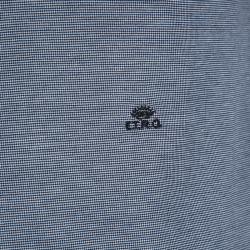 Pre Owned Etro Grey Contrast Rib Trim Polo T-Shirt M