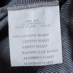 Pre Owned Etro Grey Contrast Rib Trim Polo T-Shirt M
