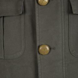 Pre Owned Etro Olive Green Patch Pocket Detail Button Front Jacket XL