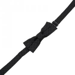 Fendi Black Silk FF Logo Bow Tie 