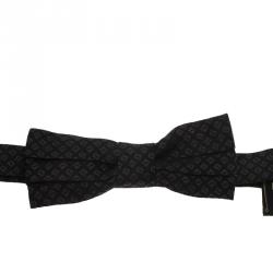 Fendi Black Silk Zucchino Bow Tie