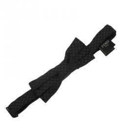 Fendi Black Silk Zucchino Bow Tie