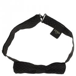 Fendi Black Silk Zucchino Bow Tie