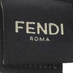 Pre Owned Fendi Black Silk FF Logo Bow Tie