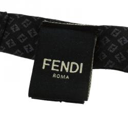 Fendi Black Zucca Print Silk Narrow Bow Tie