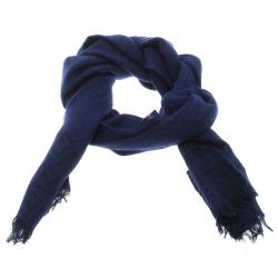 مملوكة �مسبقًا كوفيه فندي كرافات صوف أزرق كحلي نمط زوكا مزين