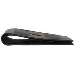 Fendi Tobacco Coated Canvas Pequin Bifold Wallet