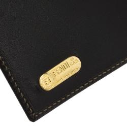 Fendi Tobacco Coated Canvas Pequin Bifold Wallet