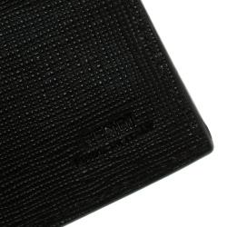 Pre Owned Fendi Black/Blue Leather Bi Fold Wallet