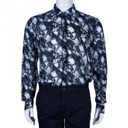Pre Owned Fendi Men's Black Printed Shirt L