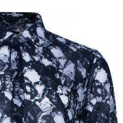 Pre Owned Fendi Men's Black Printed Shirt L