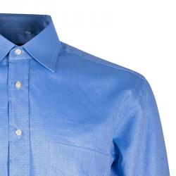 Pre Owned Fendi Men's Light Blue Cotton Shirt M