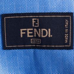 Pre Owned Fendi Men's Light Blue Cotton Shirt M
