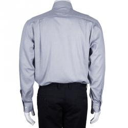 Pre Owned Fendi Men's Pale Grey Cotton Shirt M