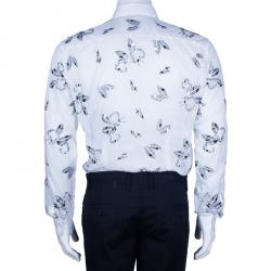 Pre Owned Fendi Men's White Embroidered Shirt L