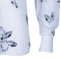 Pre Owned Fendi Men's White Embroidered Shirt L