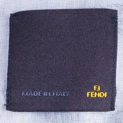 Pre Owned Fendi Men's White Embroidered Shirt L