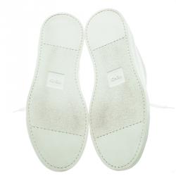 Pre Owned Fendi White Leather Classic Lace Up Sneakers Size 40