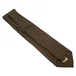 مملوكة مسبقًا Fendi Blue and Yellow Zucchino Silk Tie
