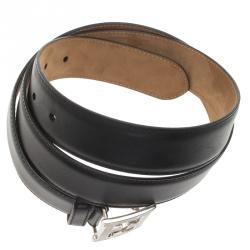 Pre Owned حزام فندي جلد أسود بالشعار FF 100 سم