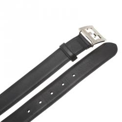 Pre Owned حزام فندي جلد أسود بالشعار FF 100 سم