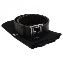 Pre Owned Fendi Tobacco Zucca PVC FF Logo Belt 90CM