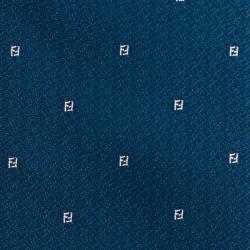 مملوكة مسبقًا ربطة عنق فندي زوكينو حرير مجدول أزرق