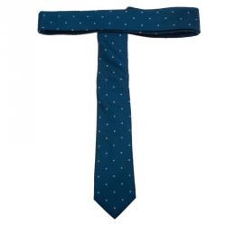 مملوكة مسبقًا ربطة عنق فندي زوكينو حرير مجدول أزرق