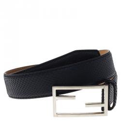 Fendi Blue Python Logo Buckle Belt 90CM