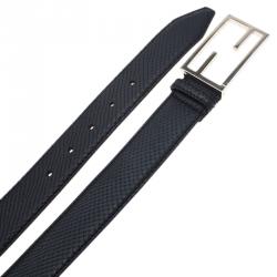 Fendi Blue Python Logo Buckle Belt 90CM