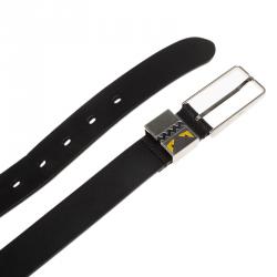 Fendi Black Leather Monster Face Buckle Belt 100 CM
