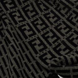 Pre Owned Fendi Grey Zucca Wool Scarf