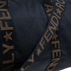 Pre Owned Fendi Black Nylon Carry-On Travel Boston Bag