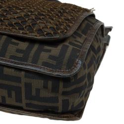 Fendi Tobacco Zucca Canvas and Mesh Tote