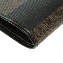 Fendi Tobacco Pequin Coated Canvas Bifold Wallet

