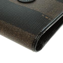 Fendi Tobacco Pequin Coated Canvas Bifold Wallet
