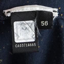 Pre Owned Fendi Blue Slub Jersey Monster Eye Detail Crew Neck T-Shirt 3XL