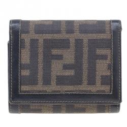 Pre Owned Fendi Zucca Flap Compact Wallet