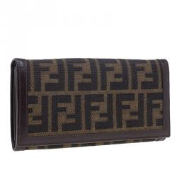 Pre Owned Fendi Zucca Canvas Continental Wallet
