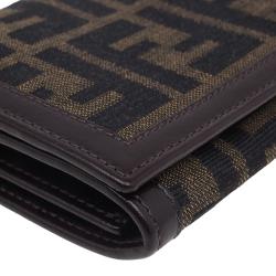 Pre Owned Fendi Zucca Canvas Continental Wallet
