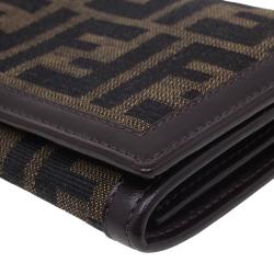 Pre Owned Fendi Zucca Canvas Continental Wallet